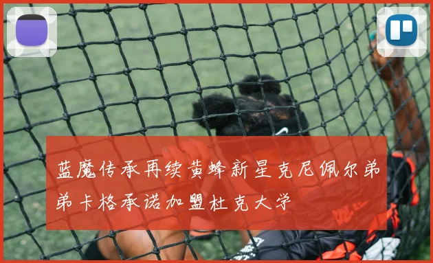 蓝魔传承再续黄蜂新星克尼佩尔弟弟卡格承诺加盟杜克大学